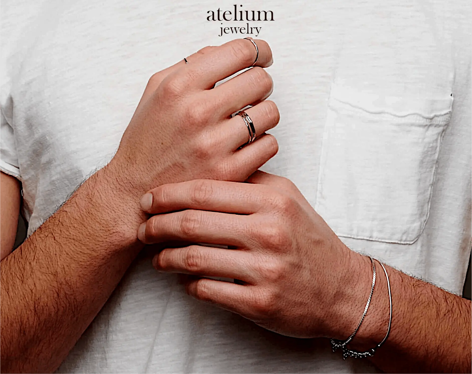 man with rings on for an ad
